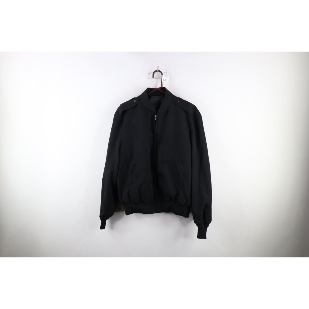 Vtg 90s Military Mens 46r Blank Lined Wool Blend Officer Windbreaker Jacket Usa
